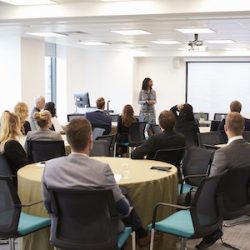 Businesswoman Making Presentation At Conference